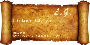 Lintner Géza névjegykártya