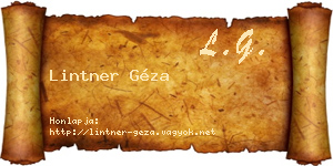 Lintner Géza névjegykártya