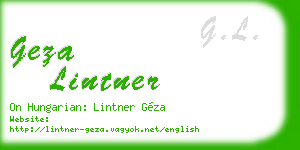 geza lintner business card